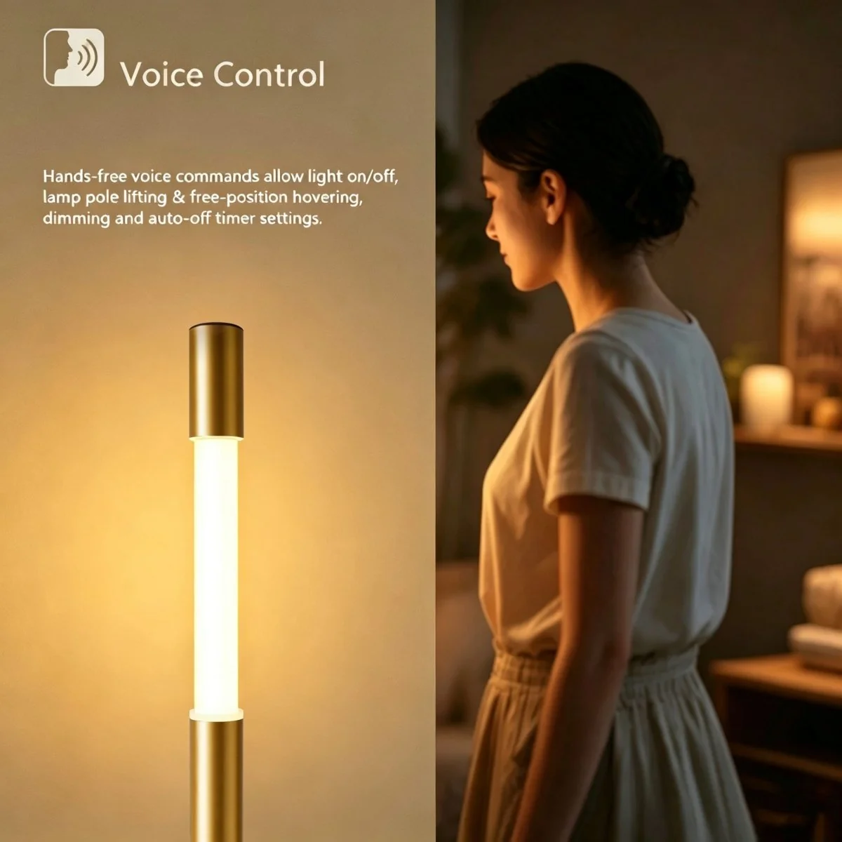 🔥 LAST DAY 49% OFF 🔥 Smart Height Adjustable Floor Lamp | Gesture & Voice Control 💡✨