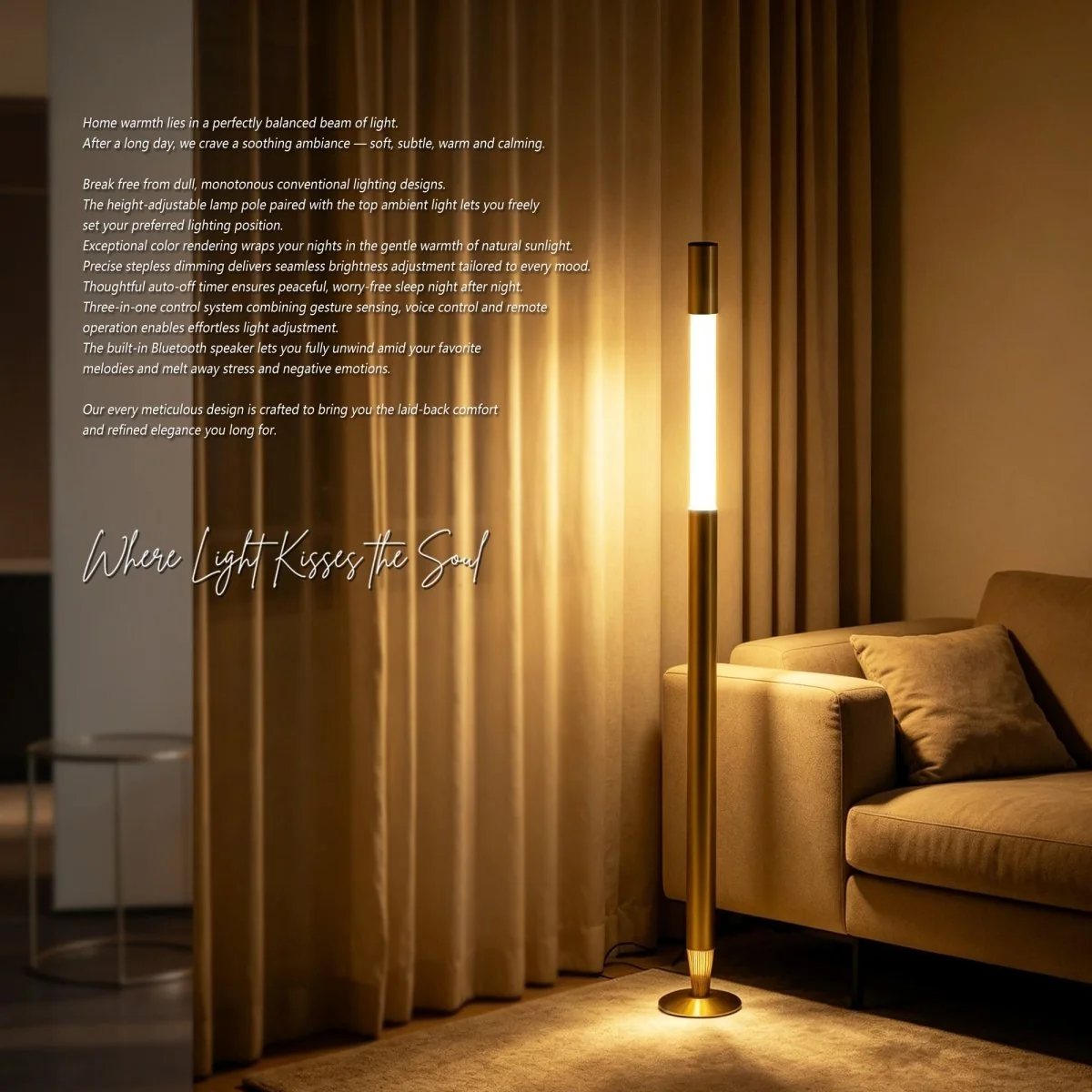 🔥 LAST DAY 49% OFF 🔥 Smart Height Adjustable Floor Lamp | Gesture & Voice Control 💡✨