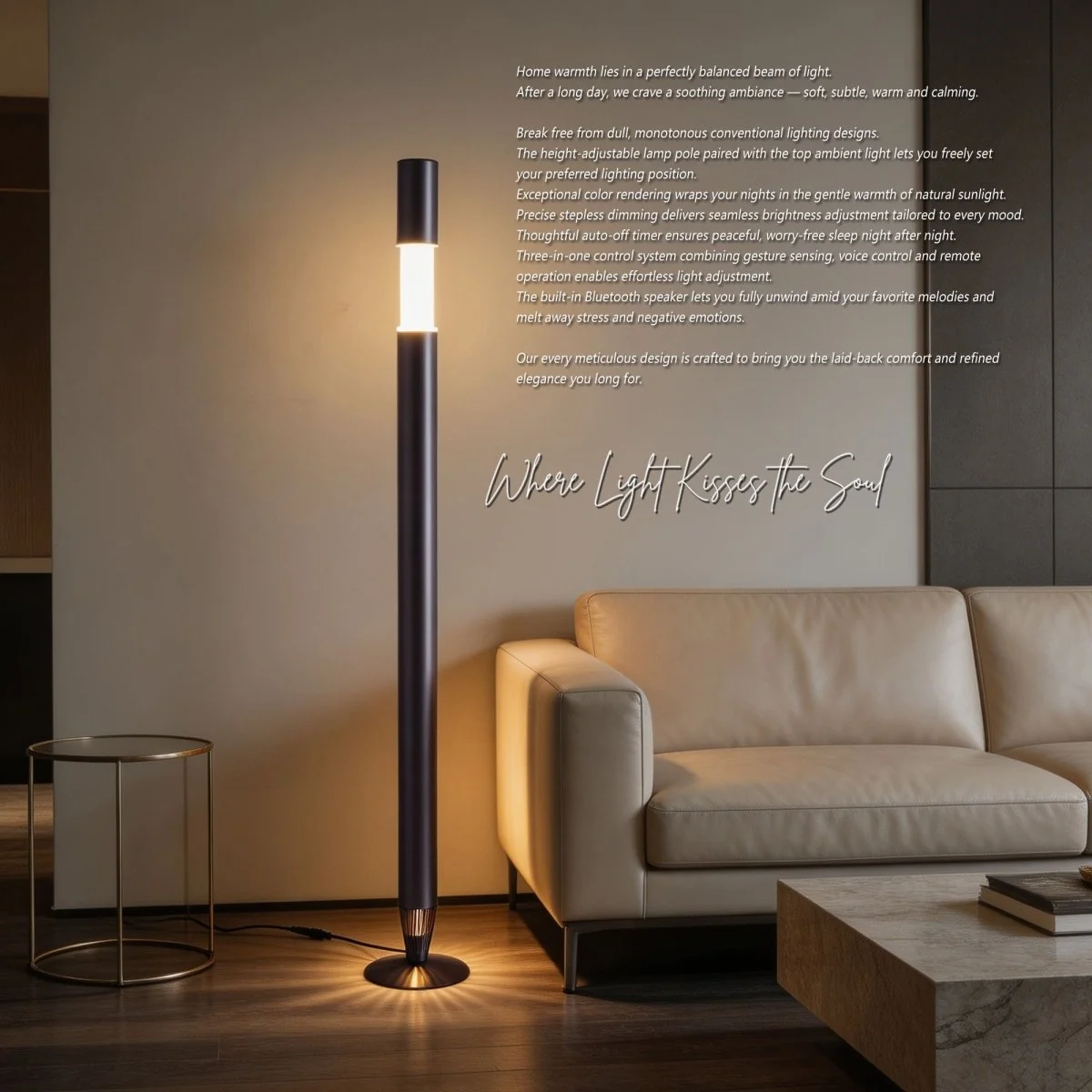 🔥 LAST DAY 49% OFF 🔥 Smart Height Adjustable Floor Lamp | Gesture & Voice Control 💡✨
