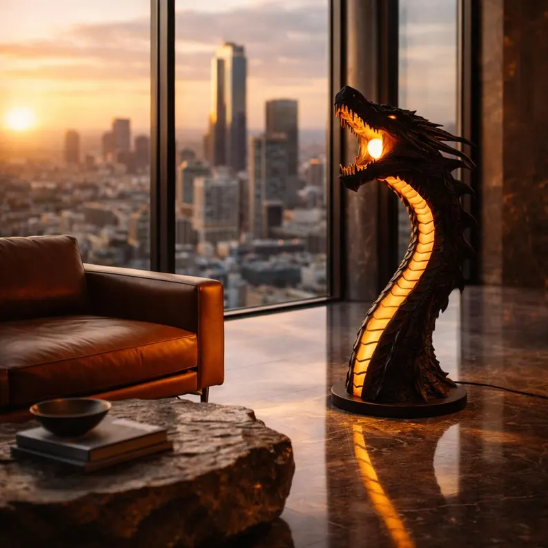 Dragon Flame Guardian™ Mystical Fire Dragon LED Sculpture