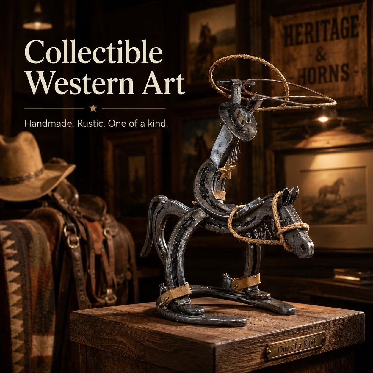 🔥Handcrafted Cowboy Iron Pony Ornament