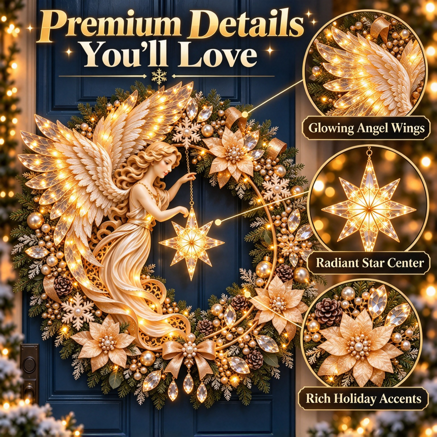 Heavenly Angel Christmas Wreath premium details