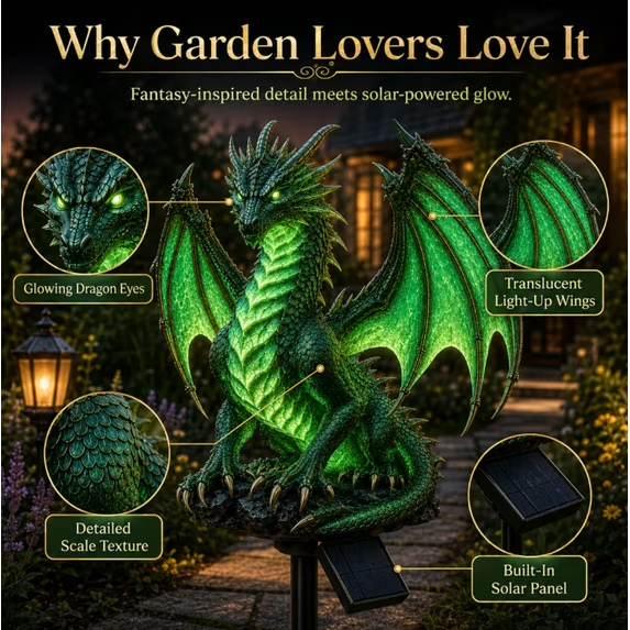 🐉 Dragon Guardian Solar Garden Light
