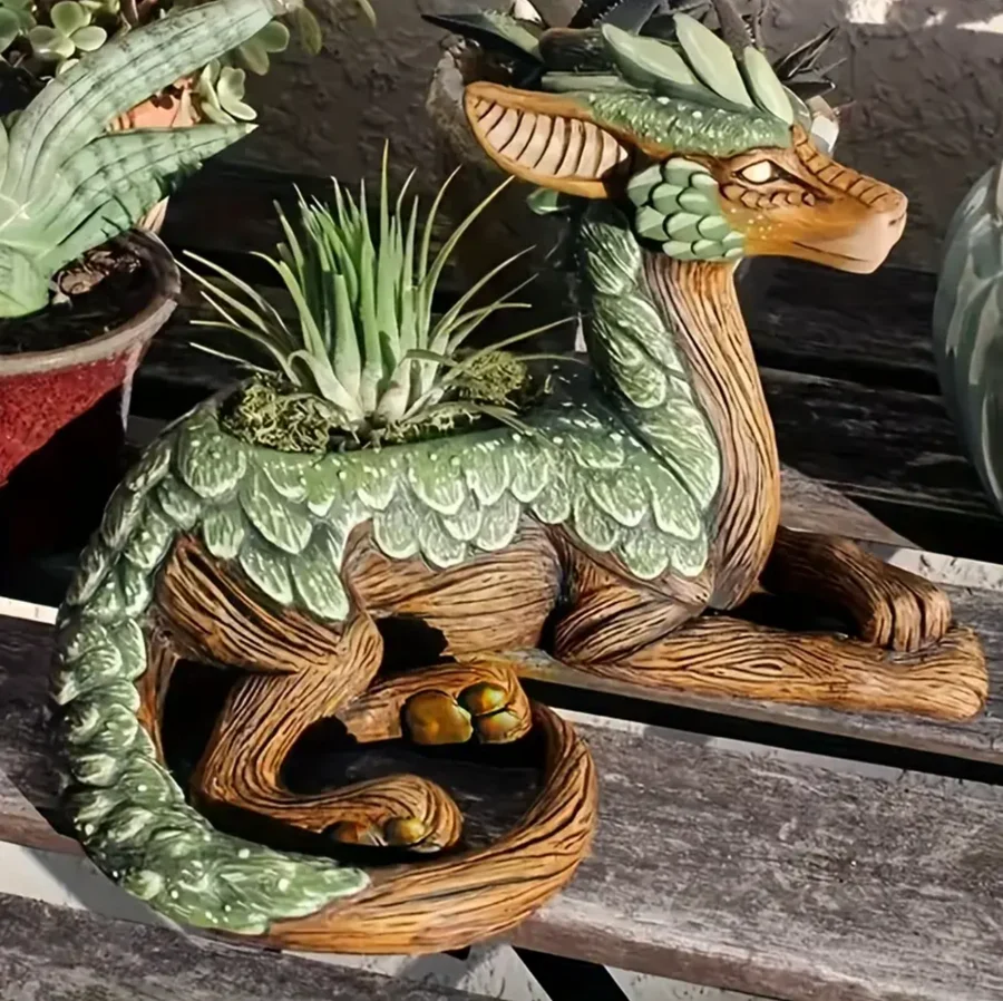 Dragon-Themed Planter | Mythical Guardian for Your Plants