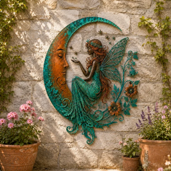 Dragonfly Moon Wall Decor – Elegant Metal Art for Any Space🌙