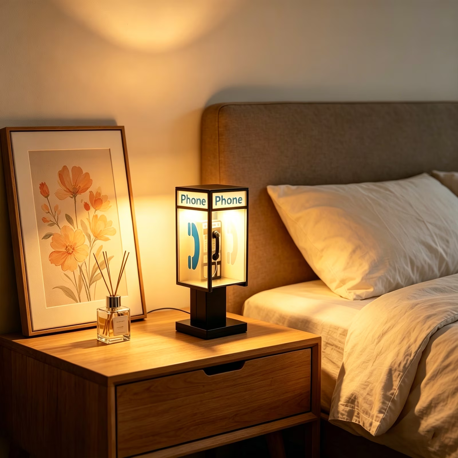 💡Vintage Telephone Booth Table Lamp