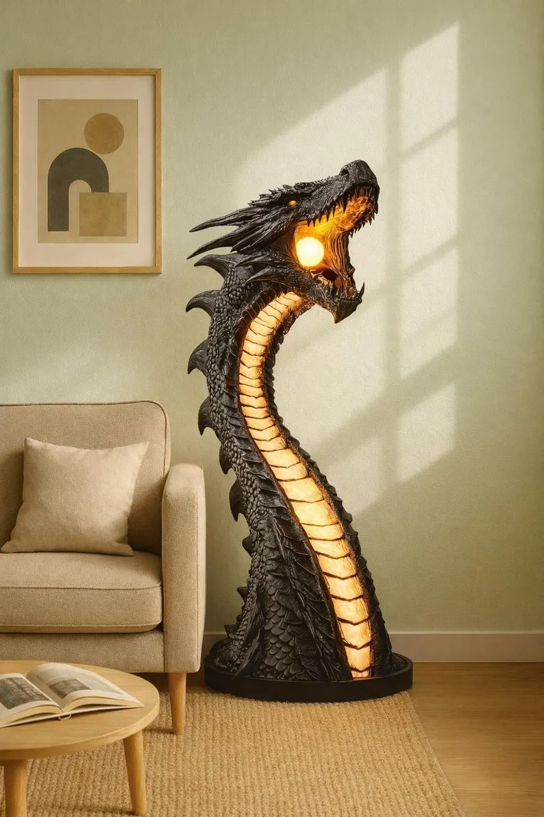 Dragon Flame Guardian™ Mystical Fire Dragon LED Sculpture