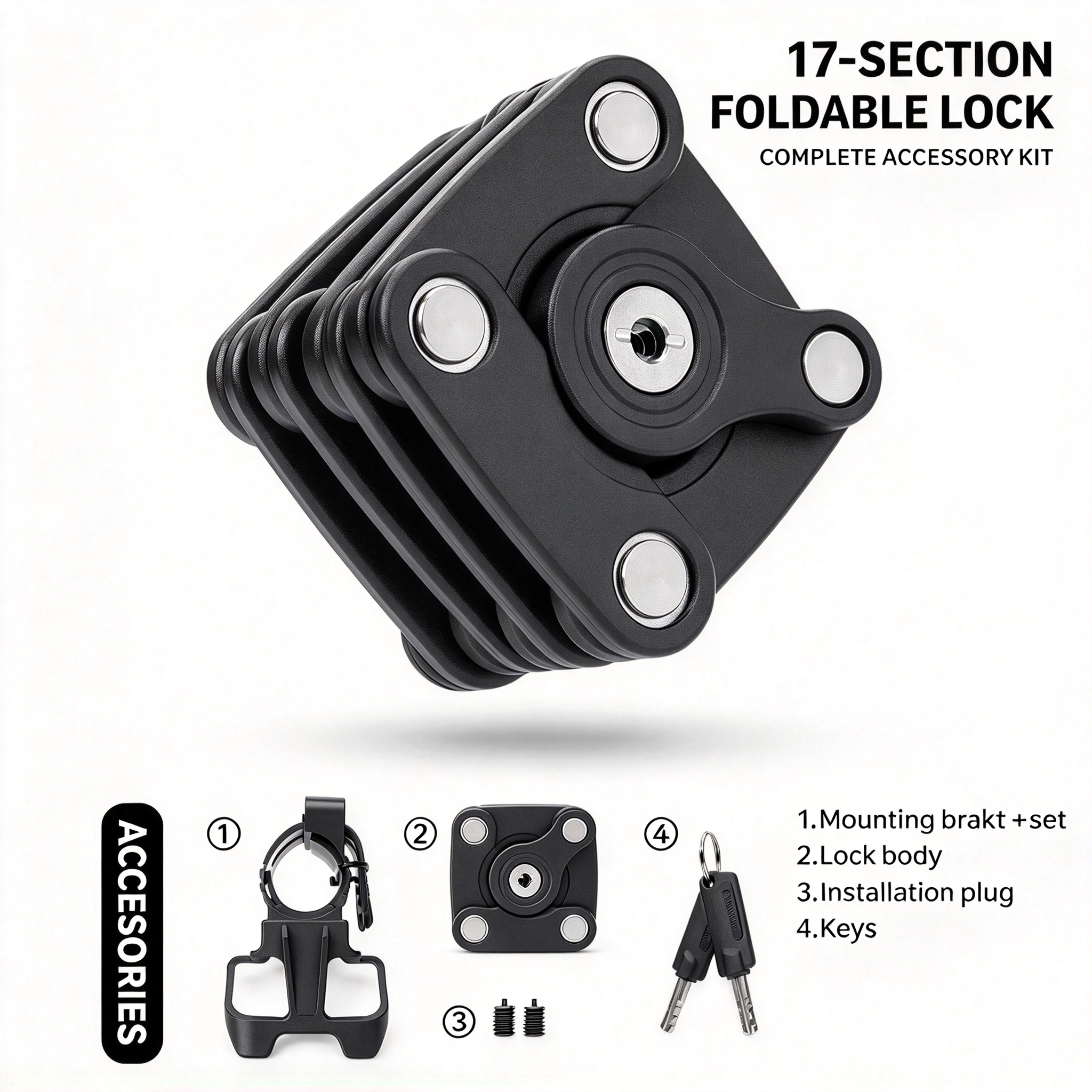 🔥 FLASH SALE 49% OFF 🔥 Waterproof Foldable Bike Lock with Mounting Bracket | Cycling Anti-Theft Gear 🔒