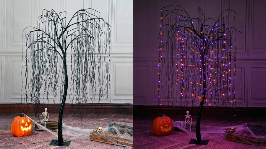 LED Halloween trees bring the spooky vibe inside