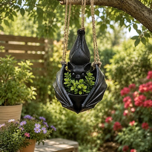 Shadow Bat Planter – Gothic Charm for Your Night Garden