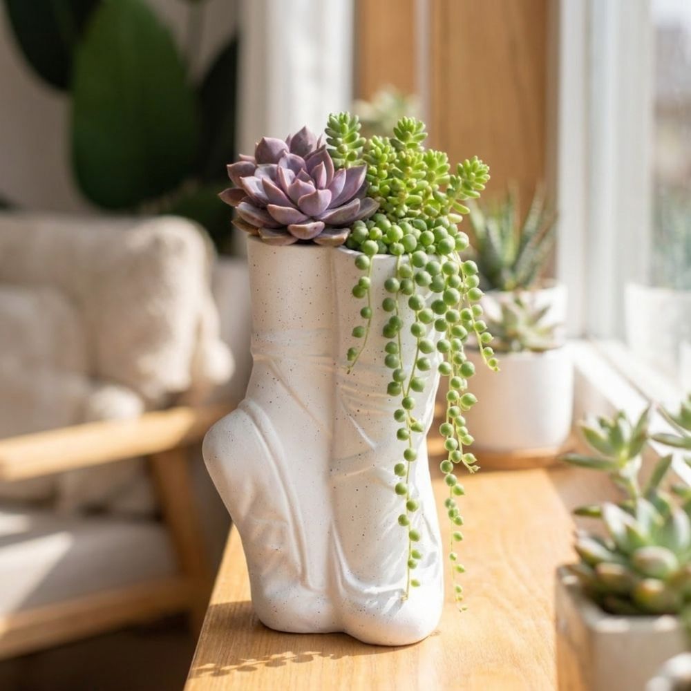Ballet Shoe Planter – Elegant Home Decor for Plant Lovers