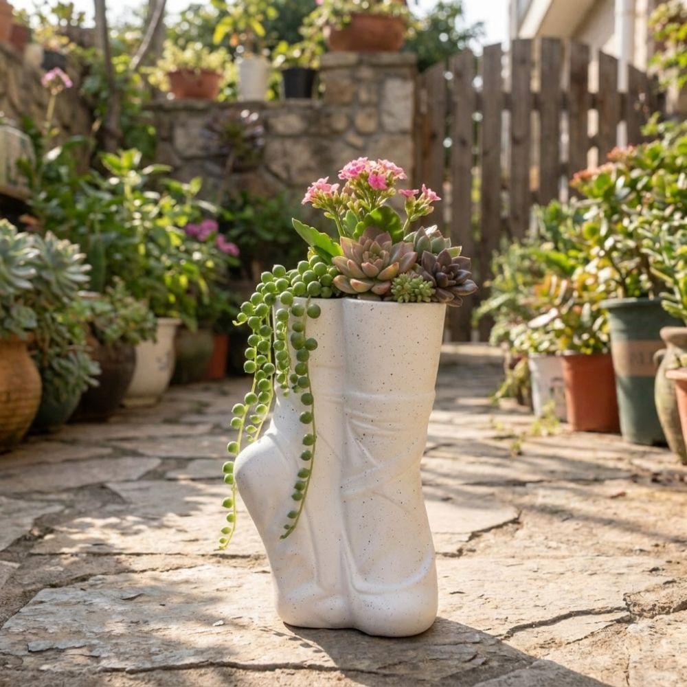 Ballet Shoe Planter – Elegant Home Decor for Plant Lovers