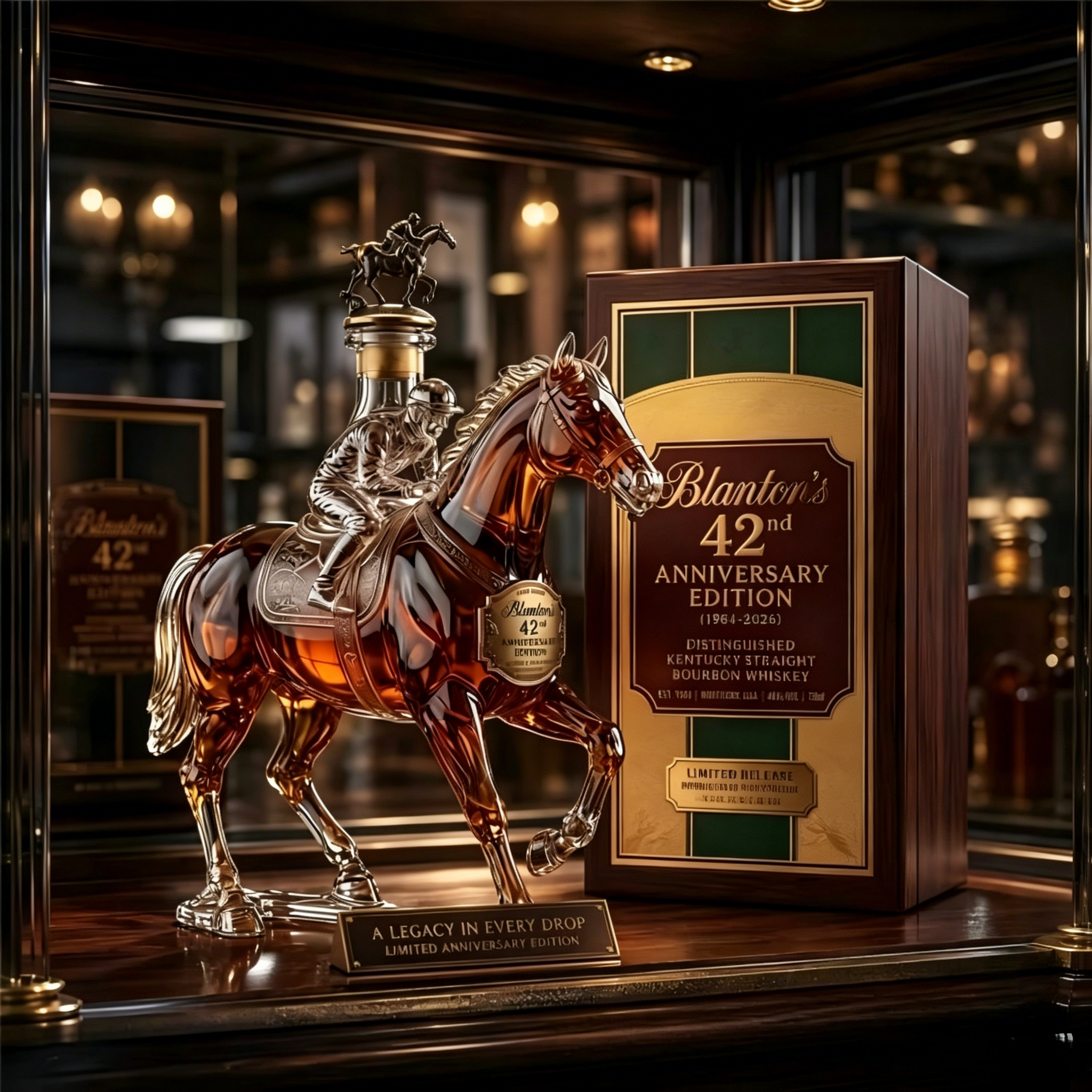 Blanton's 42nd Anniversary Limited Horse & Jockey Bourbon Whiskey Decanter