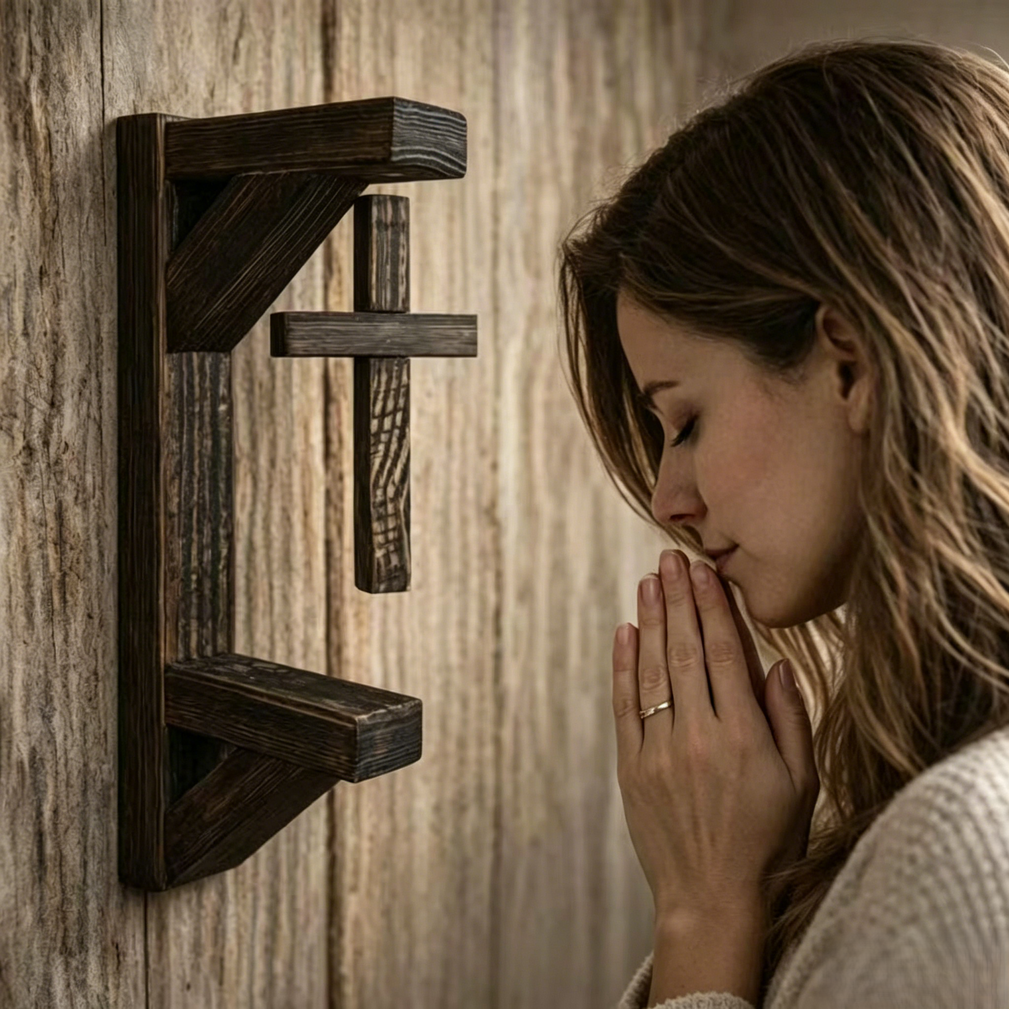 🙏Floating Illusion Wooden Cross Wall Decor