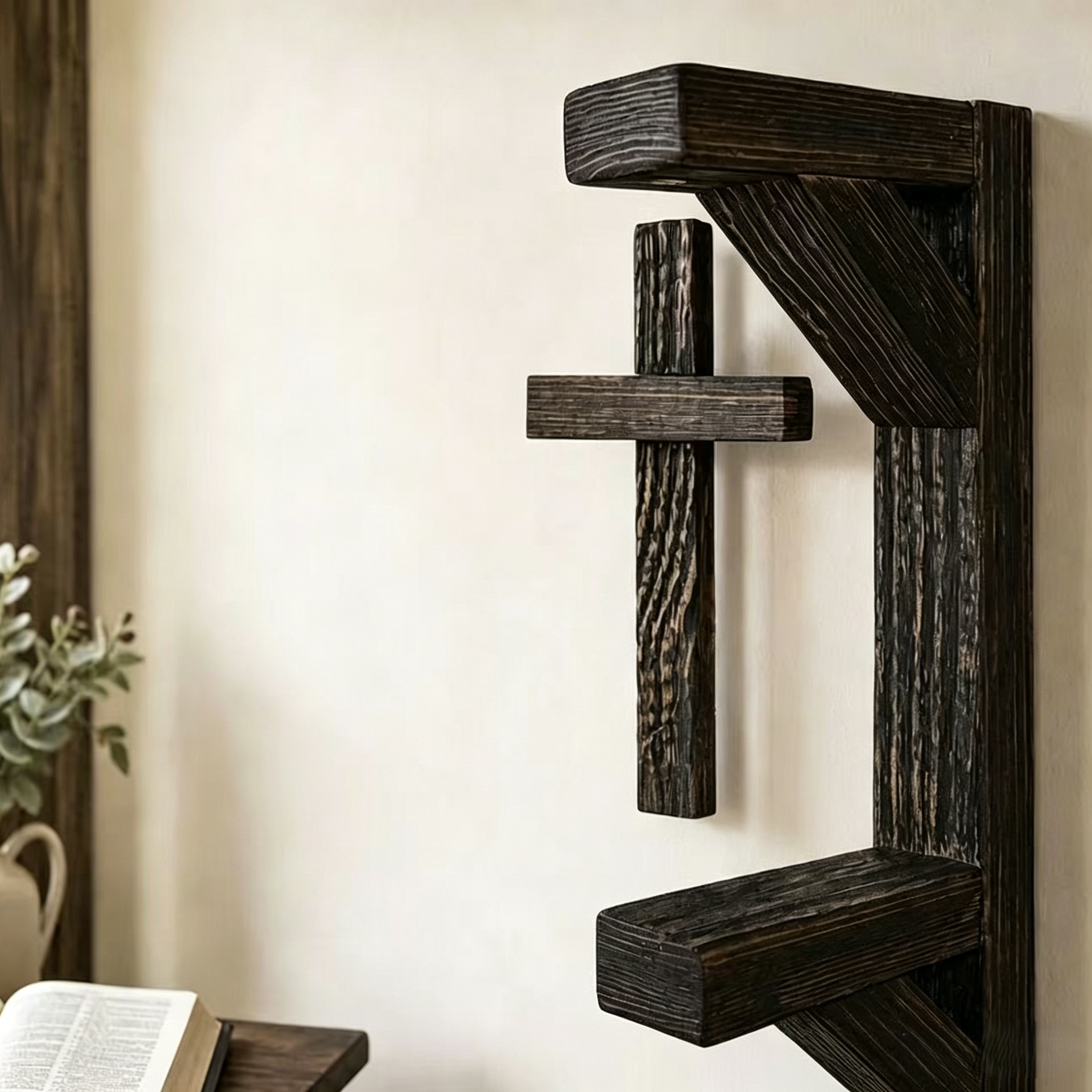 🙏Floating Illusion Wooden Cross Wall Decor