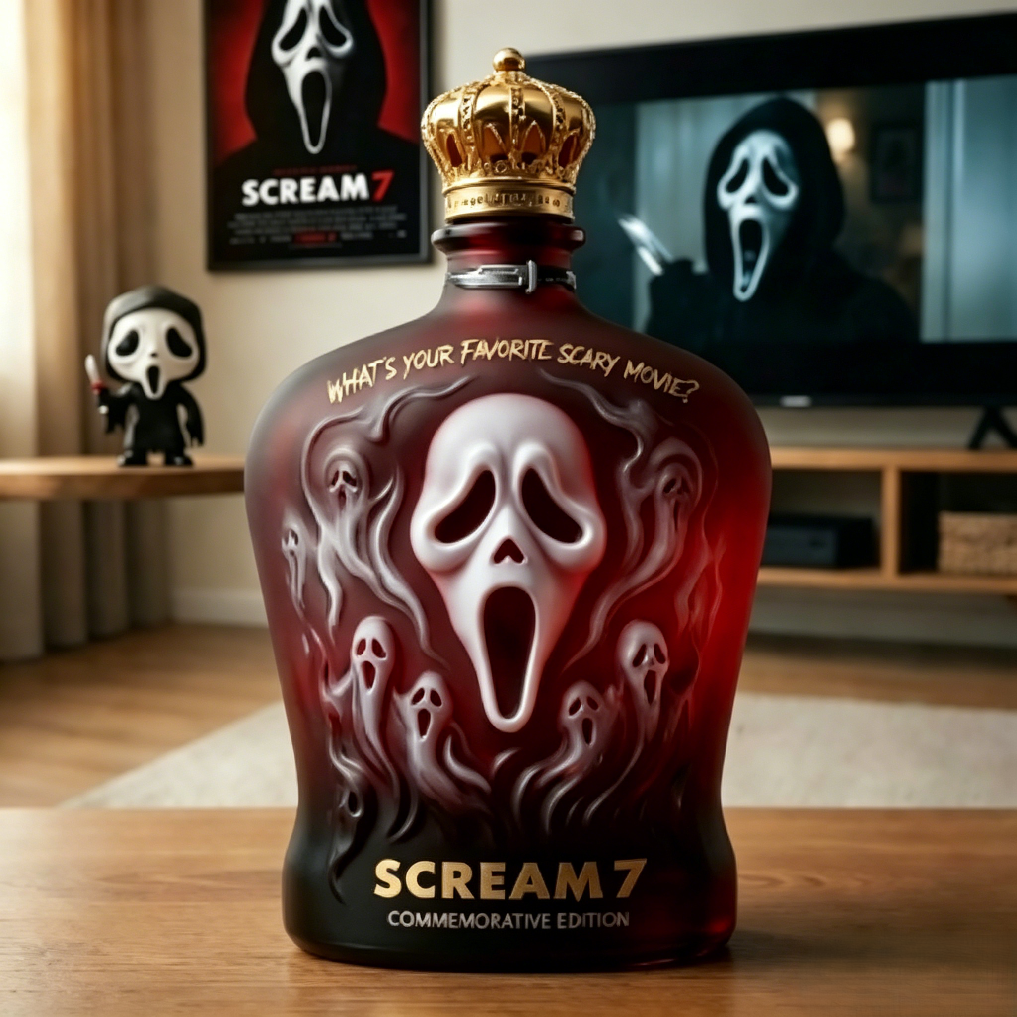 🔪 Scream Ghost Face Whiskey Bottle