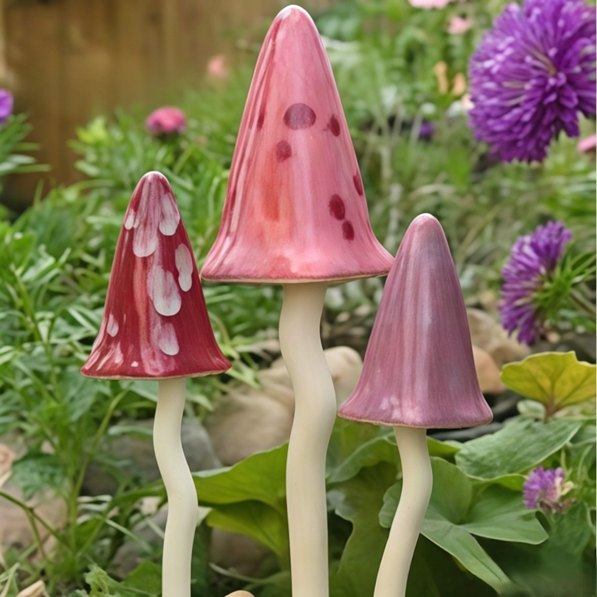 🍄Ceramic Mushroom Wind Chime Garden Decor Set