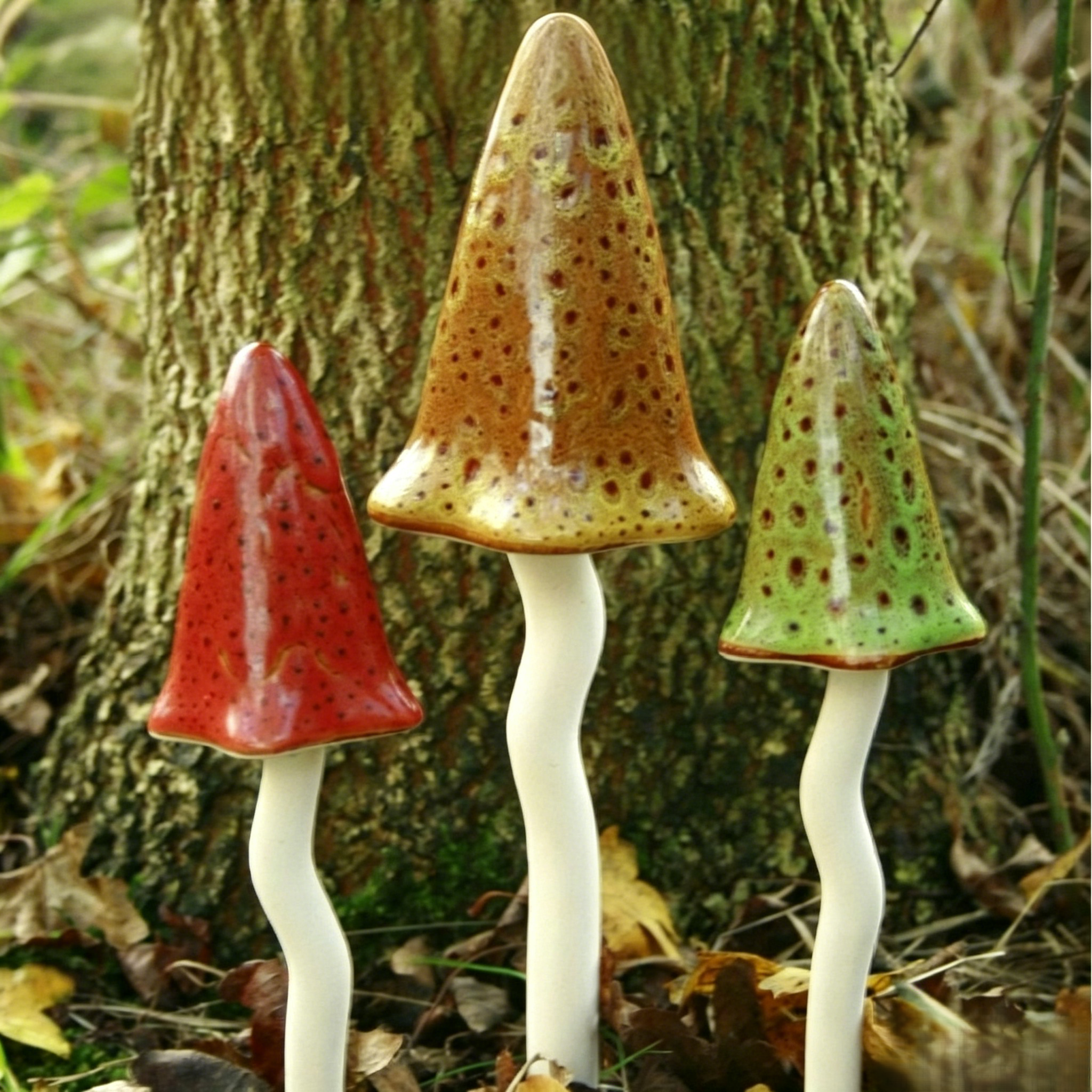 🍄Ceramic Mushroom Wind Chime Garden Decor Set