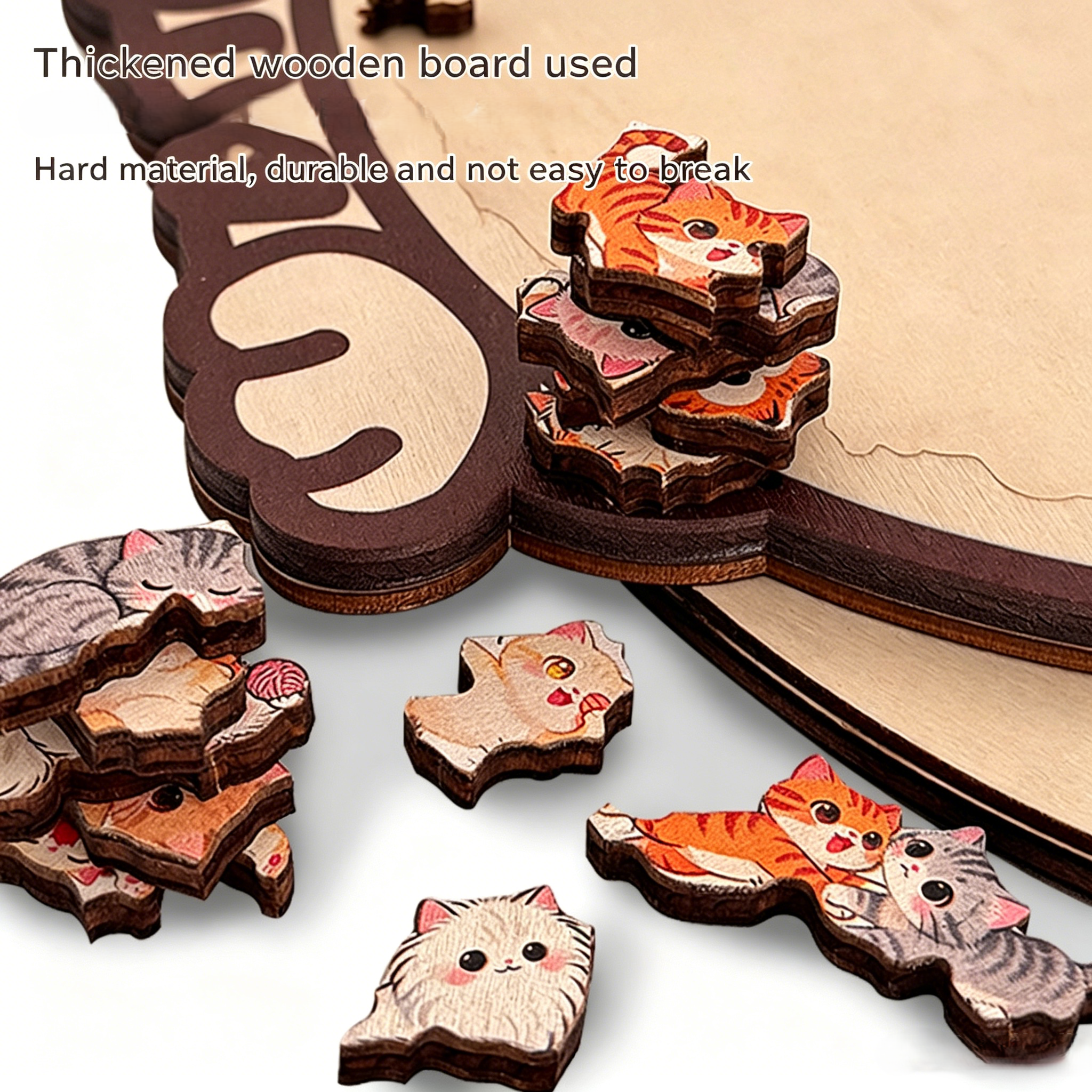 🐱 Animal Shaped Wooden Jigsaw Puzzle