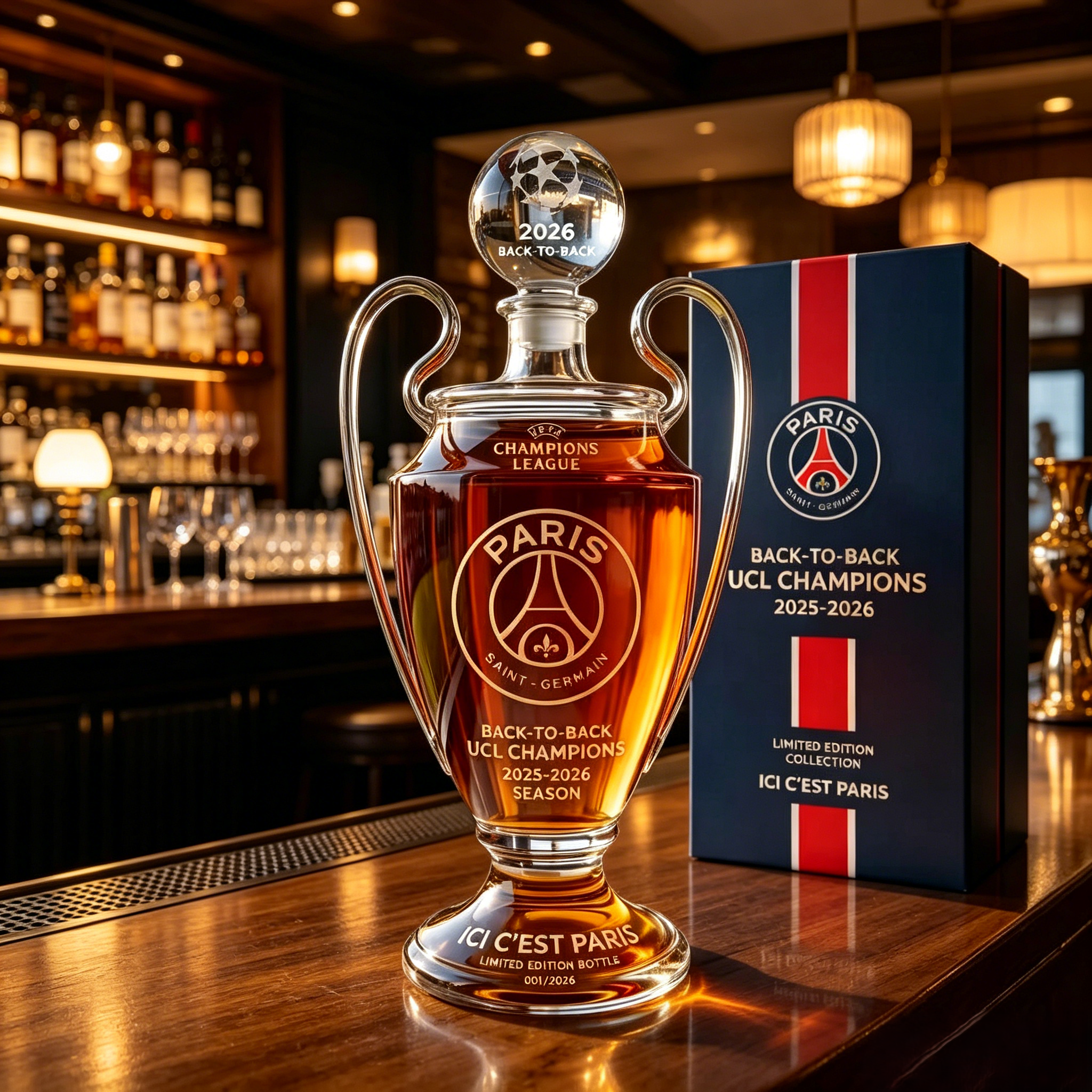 🏆Paris Saint-Germain UEFA Champions League 2025-2026 Trophy Decanter Bottle