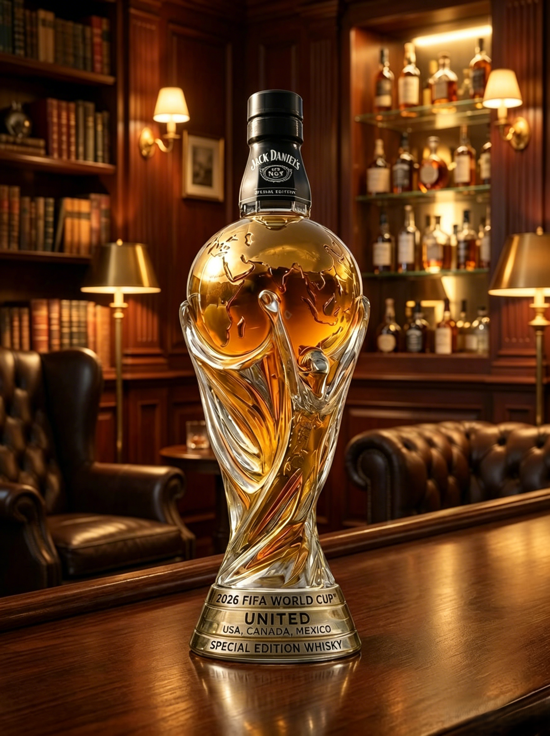 🏆 2026 FIFA World Cup Trophy Shaped Whiskey Bottle