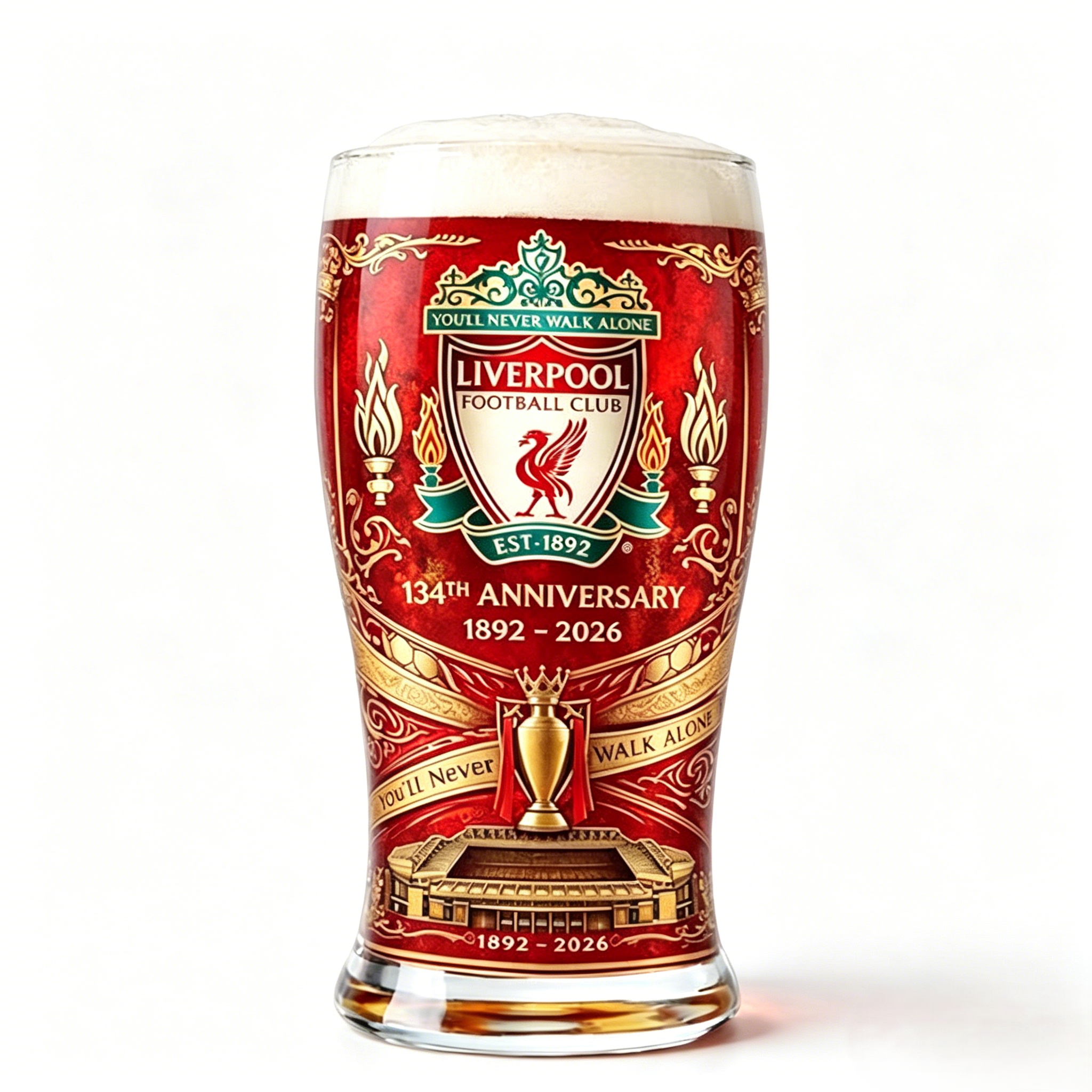 ⚽🍺Liverpool FC 134th Anniversary Commemorative Beer Glass