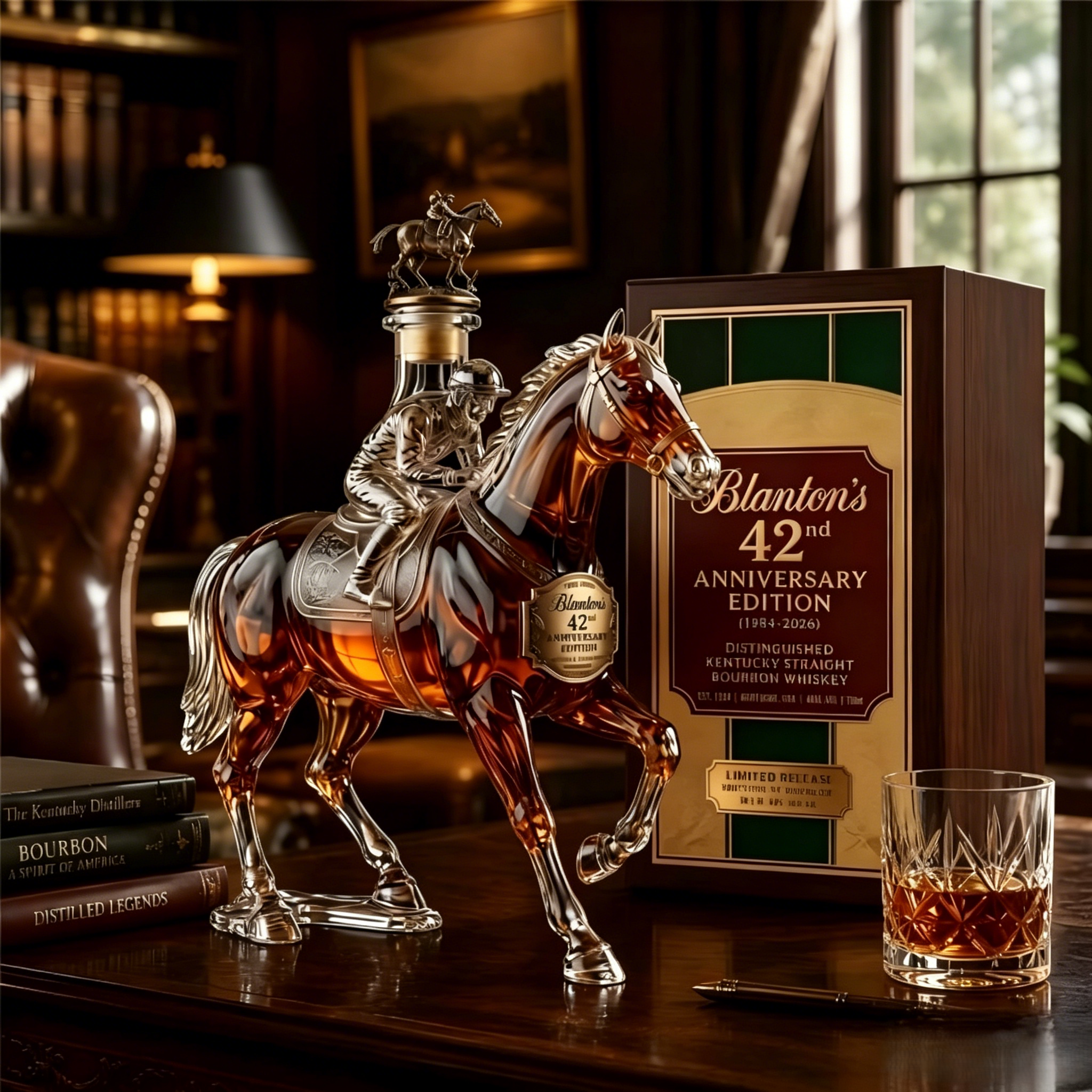 Blanton's 42nd Anniversary Limited Horse & Jockey Bourbon Whiskey Decanter