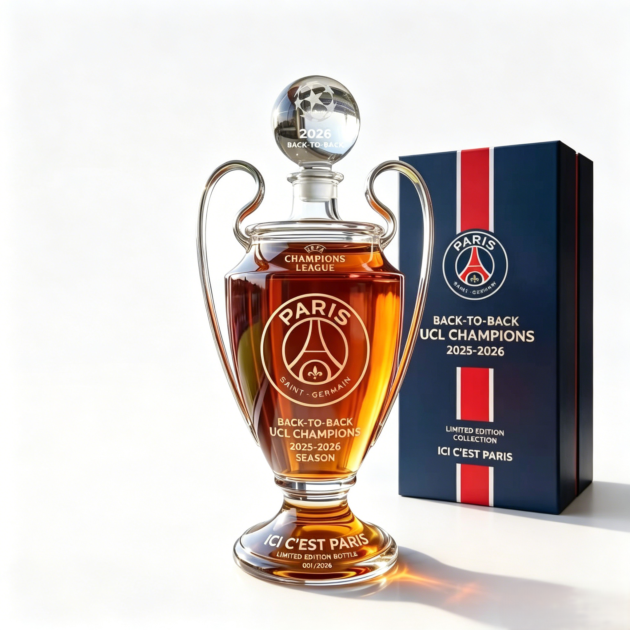 🏆Paris Saint-Germain UEFA Champions League 2025-2026 Trophy Decanter Bottle