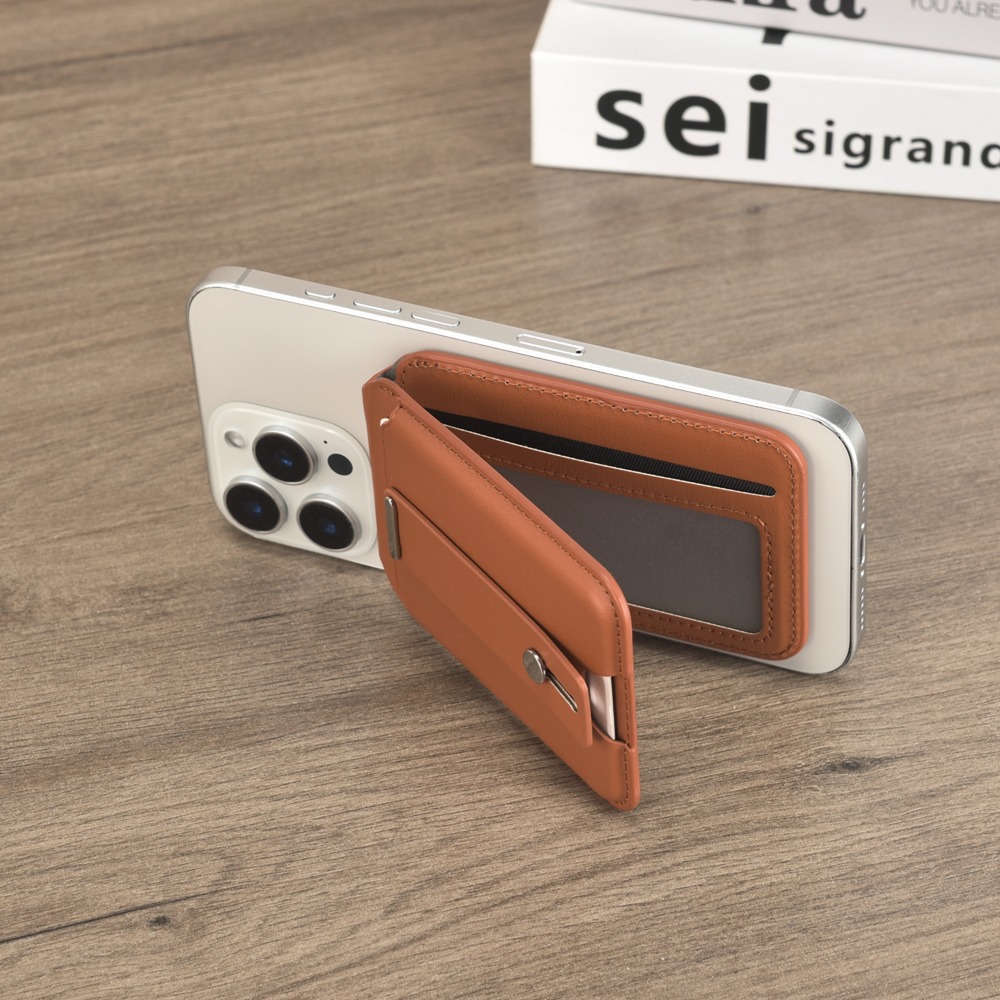 👛 Magnetic Leather Phone Card Holder | 3-in-1 Wallet & Stand