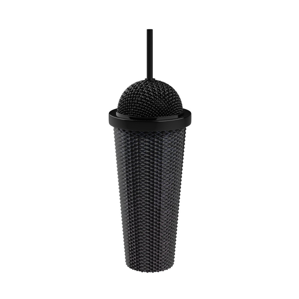 🎤 Iconic Pop Star Microphone Tumbler | Studded Cold Cup with Straw