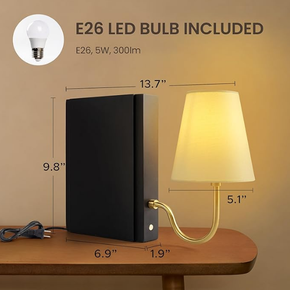 Bookend Style Decorative Table Lamp 📚✨