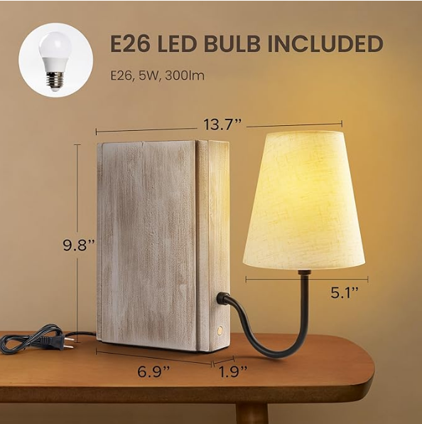 Bookend Style Decorative Table Lamp 📚✨