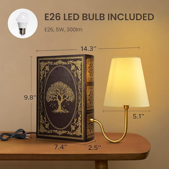 Bookend Style Decorative Table Lamp 📚✨