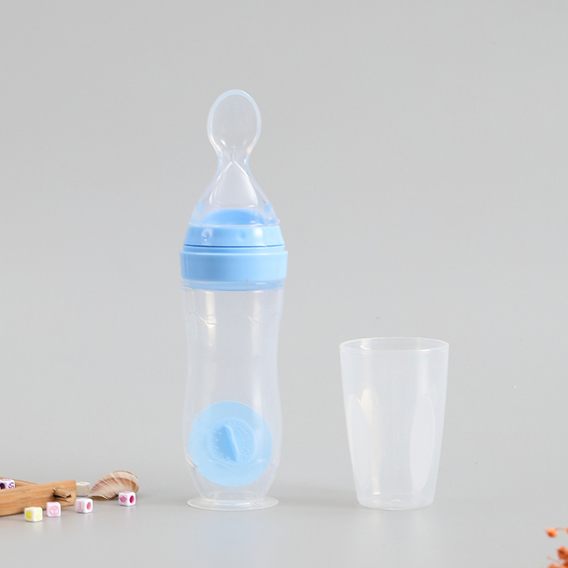 🍼 Baby Silicone Spoon Feeder Bottle | Squeeze Feeding Bottle for First Solids