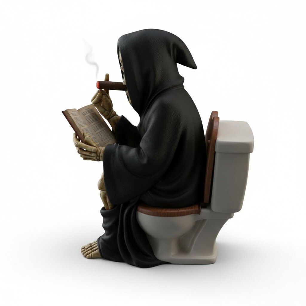 💀 Grim Reaper Toilet Figurine | Funny Gothic Bathroom Decor