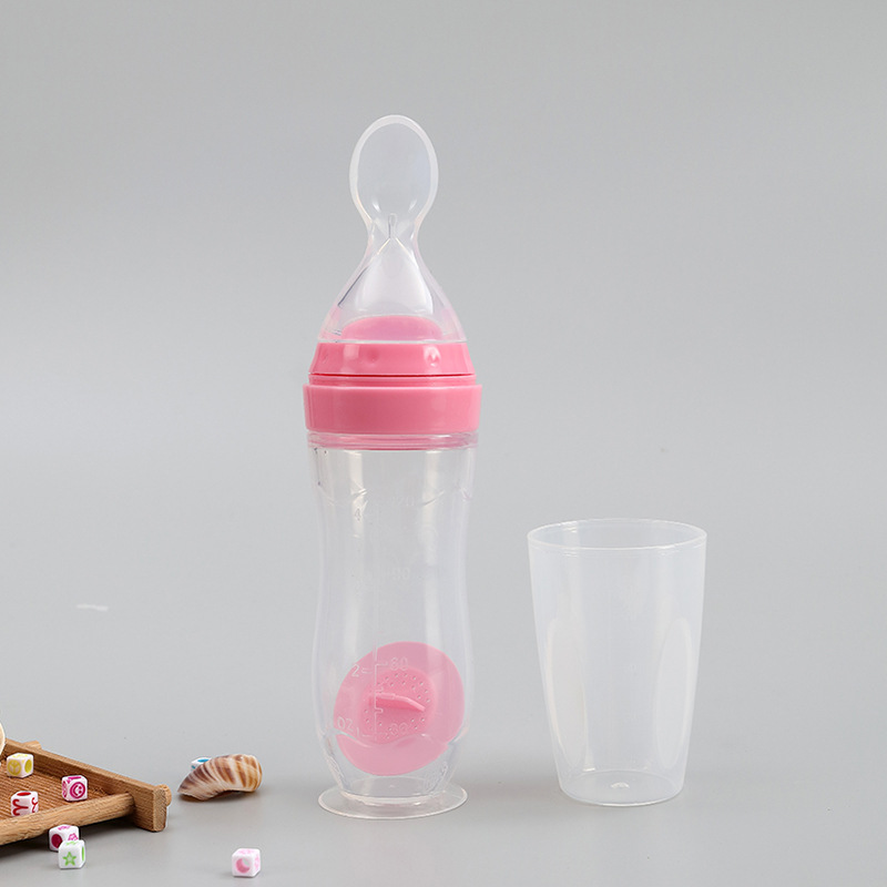 🍼 Baby Silicone Spoon Feeder Bottle | Squeeze Feeding Bottle for First Solids