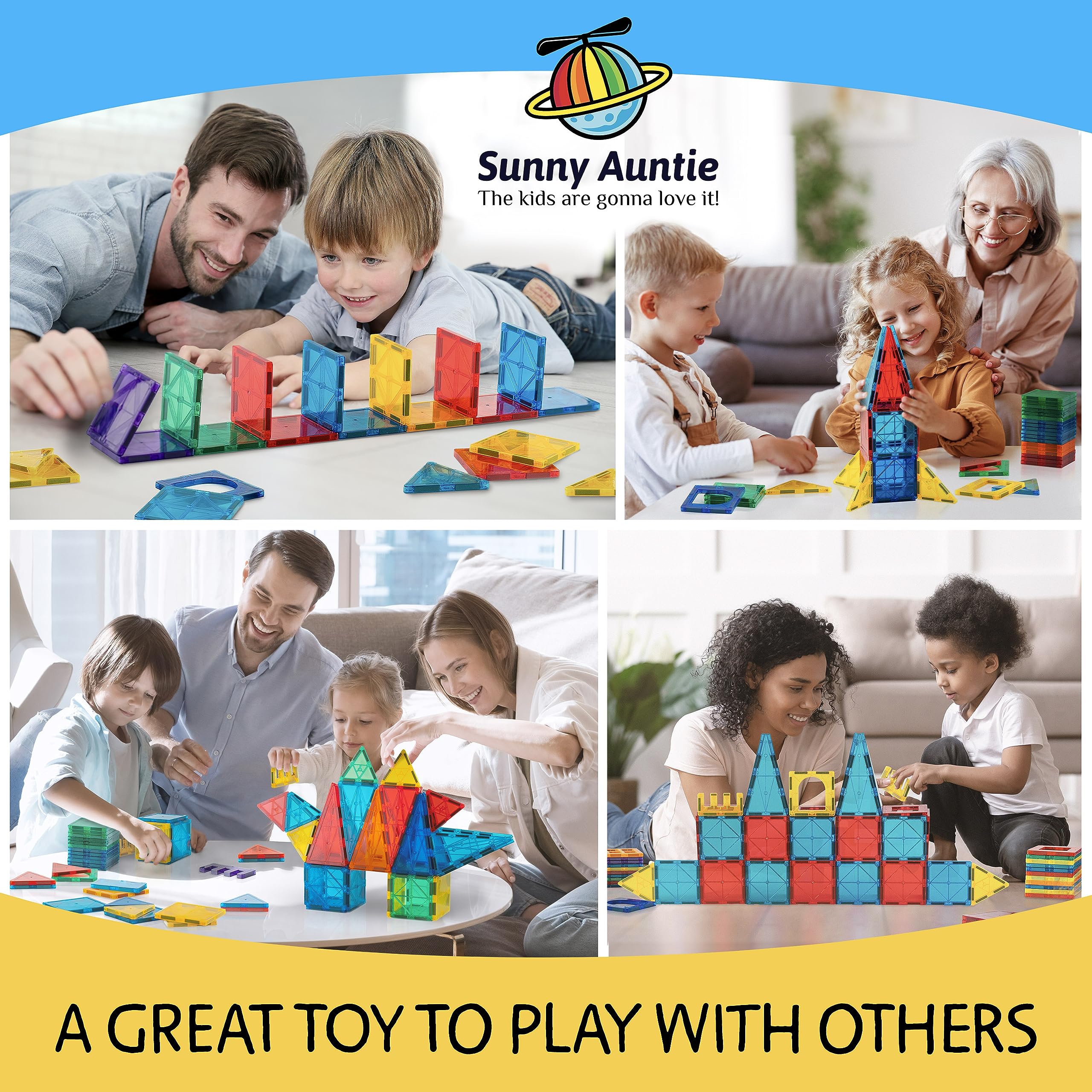 🧲 Kids Magnetic Tiles Building Blocks | Safe STEM Construction Toy