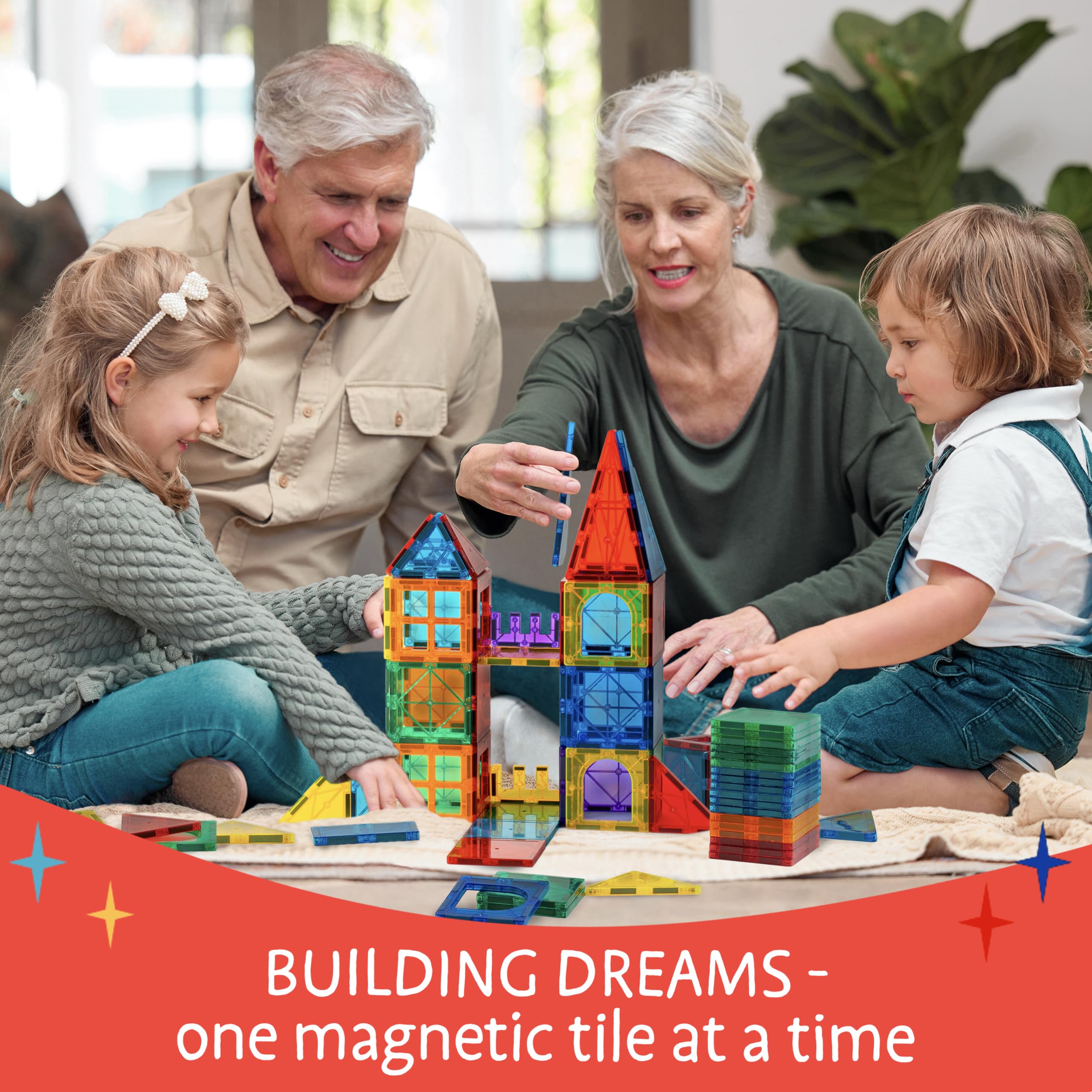 🧲 Kids Magnetic Tiles Building Blocks | Safe STEM Construction Toy