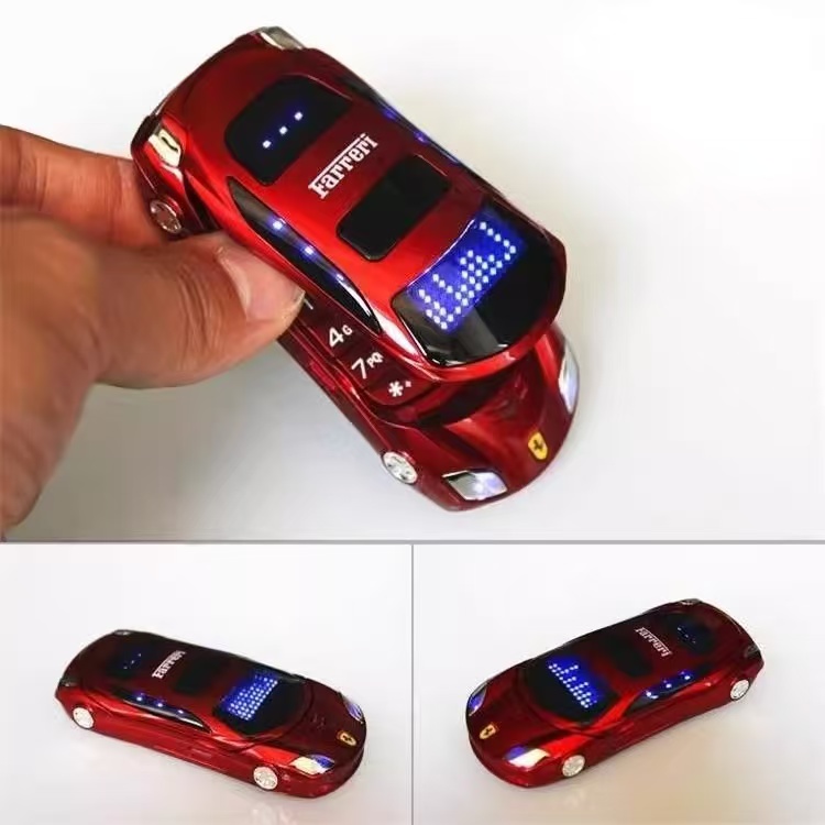 Basic Car Shape Flip Phone with Dual Sim 1.44" Colour Displa