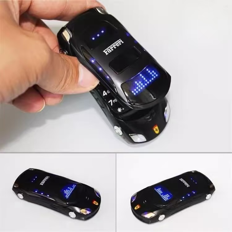 Basic Car Shape Flip Phone with Dual Sim 1.44" Colour Displa
