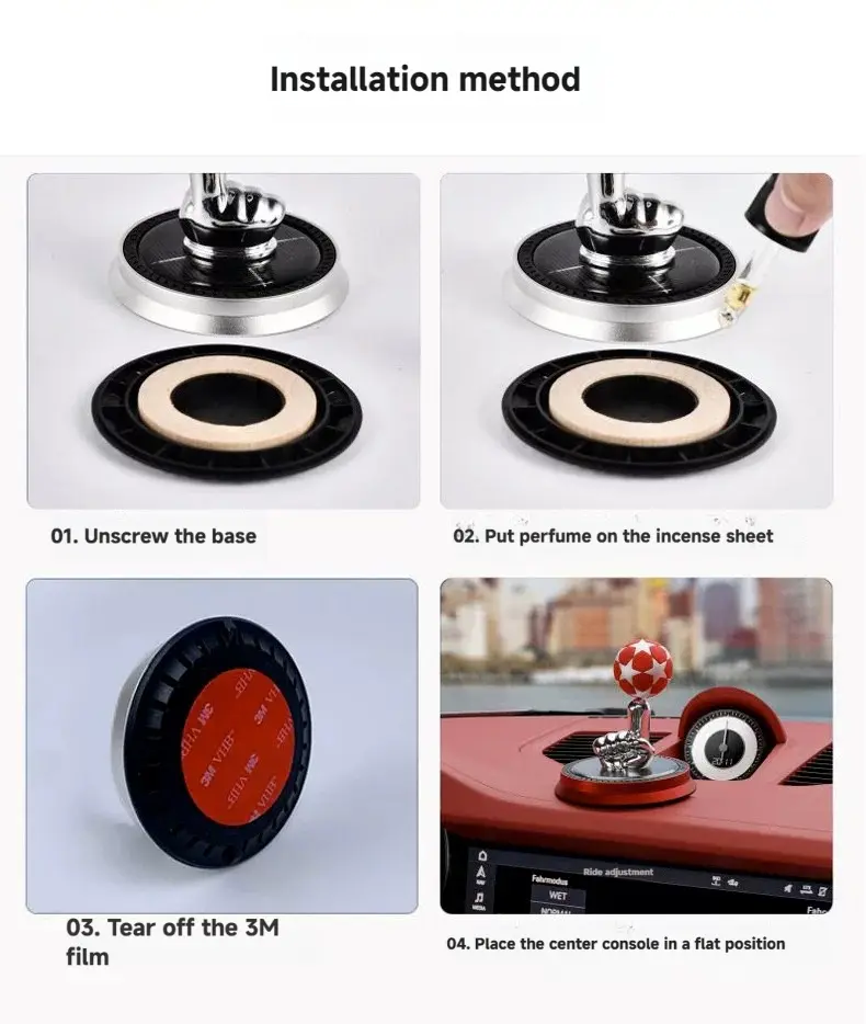 ⚽Rotating solar-powered soccer-shaped car air freshener