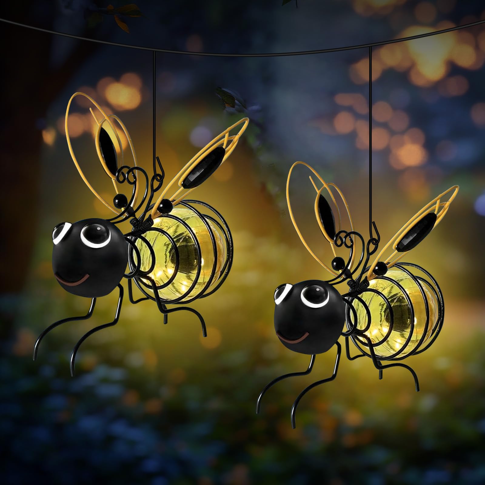 🐝 Solar Bee LED Hanging Lantern | Waterproof Outdoor Garden Decorative Light