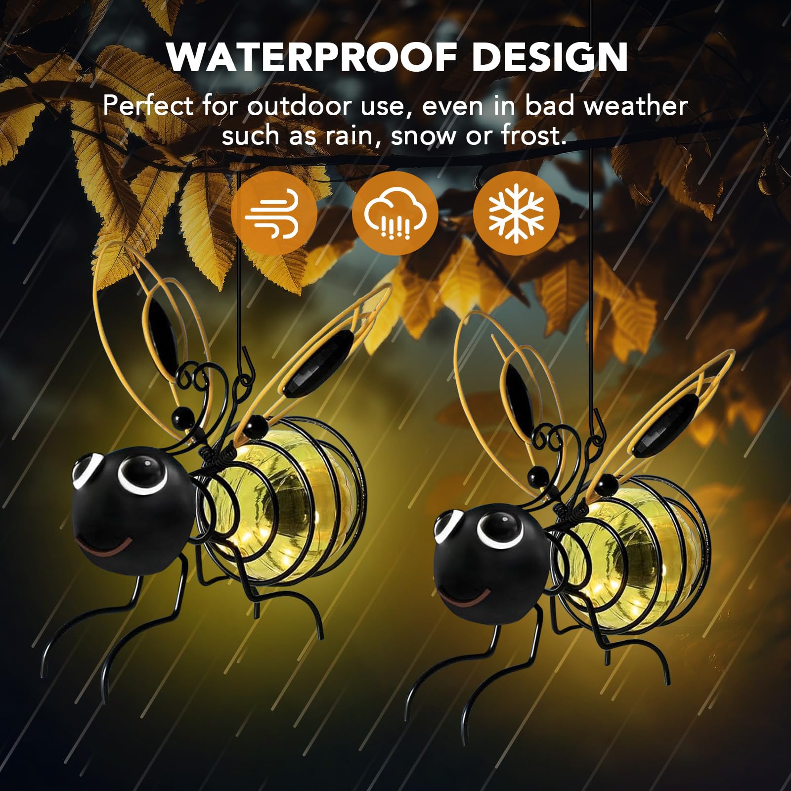 🐝 Solar Bee LED Hanging Lantern | Waterproof Outdoor Garden Decorative Light