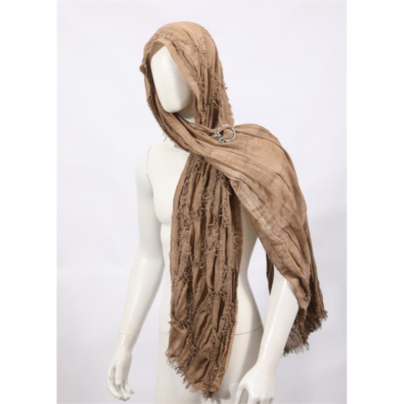 Distressed Post-Apocalyptic Desert Scarf Shawl - Faux Tattered Cloak Wrap & Head Cover for Wasteland Cosplay, Medieval LARP, and Ruins-Themed Events.