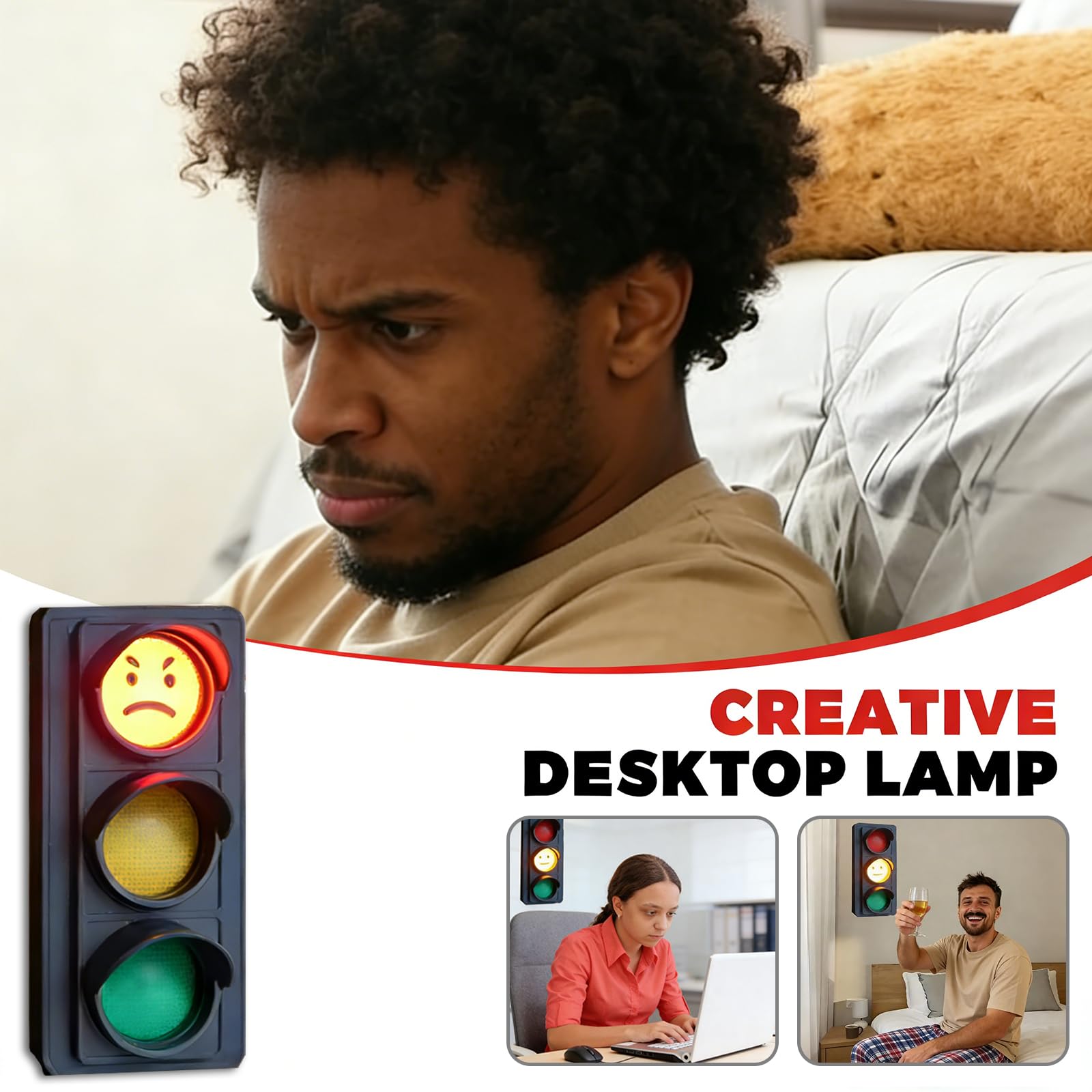 🚦 Social Signal Traffic Light Desk Lamp | Creative Mood Indicator
