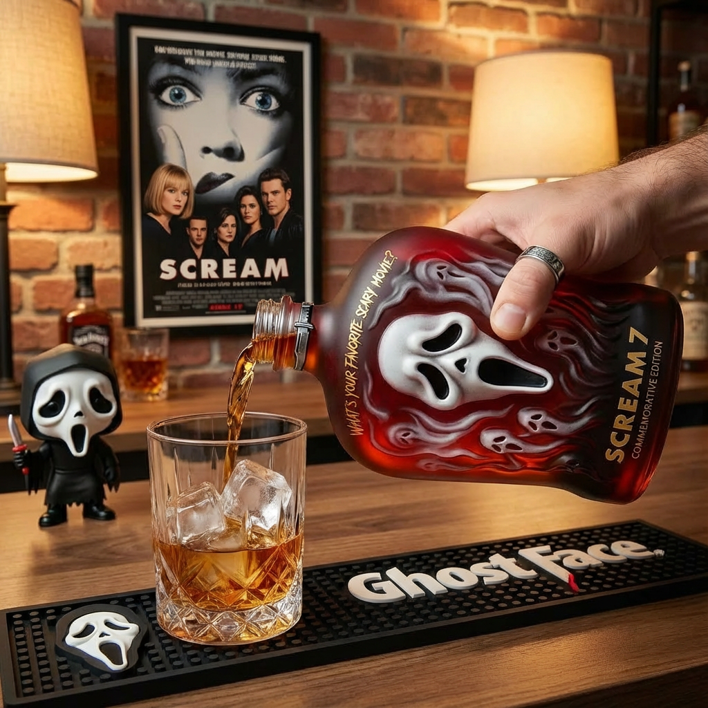 🔪 Scream Ghost Face Whiskey Bottle