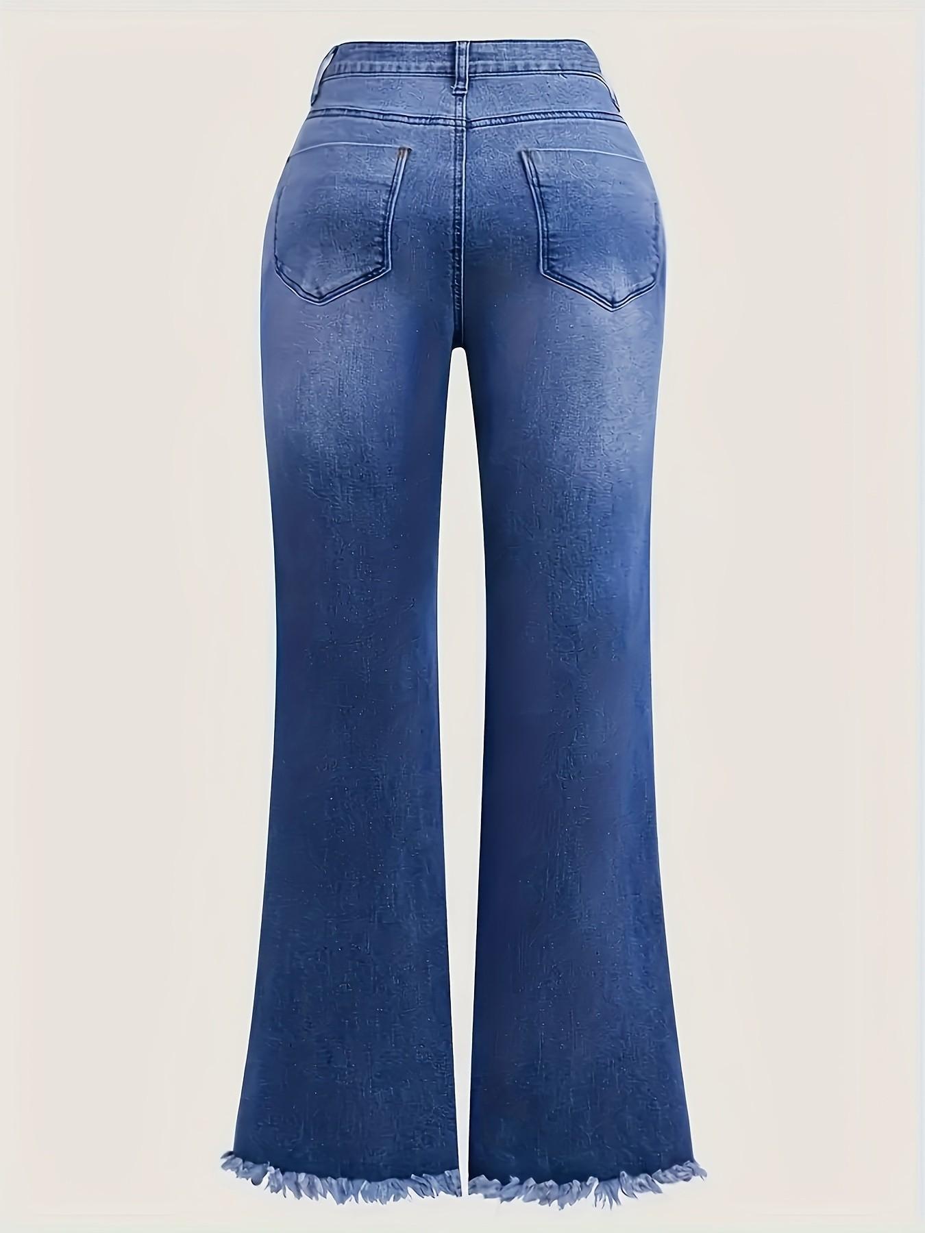 Floral Embroidered Flare Jeans, Casual Versatile Denim Jeans, Slim-Fitting Design, Plain Pattern, Perfect for Everyday Wear, Womenswear, Pants, Bottom Floral Embroidered Flare Jeans, Casual Versatile Denim Jeans, Slim-Fitting Design, Plain Pattern, Perfect for Everyday Wear, Womenswear, Pants, Bottom