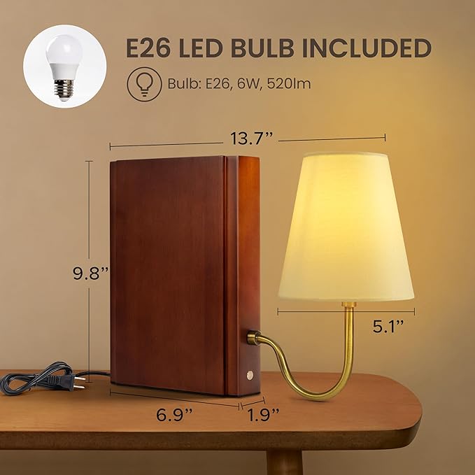 Bookend Style Decorative Table Lamp 📚✨
