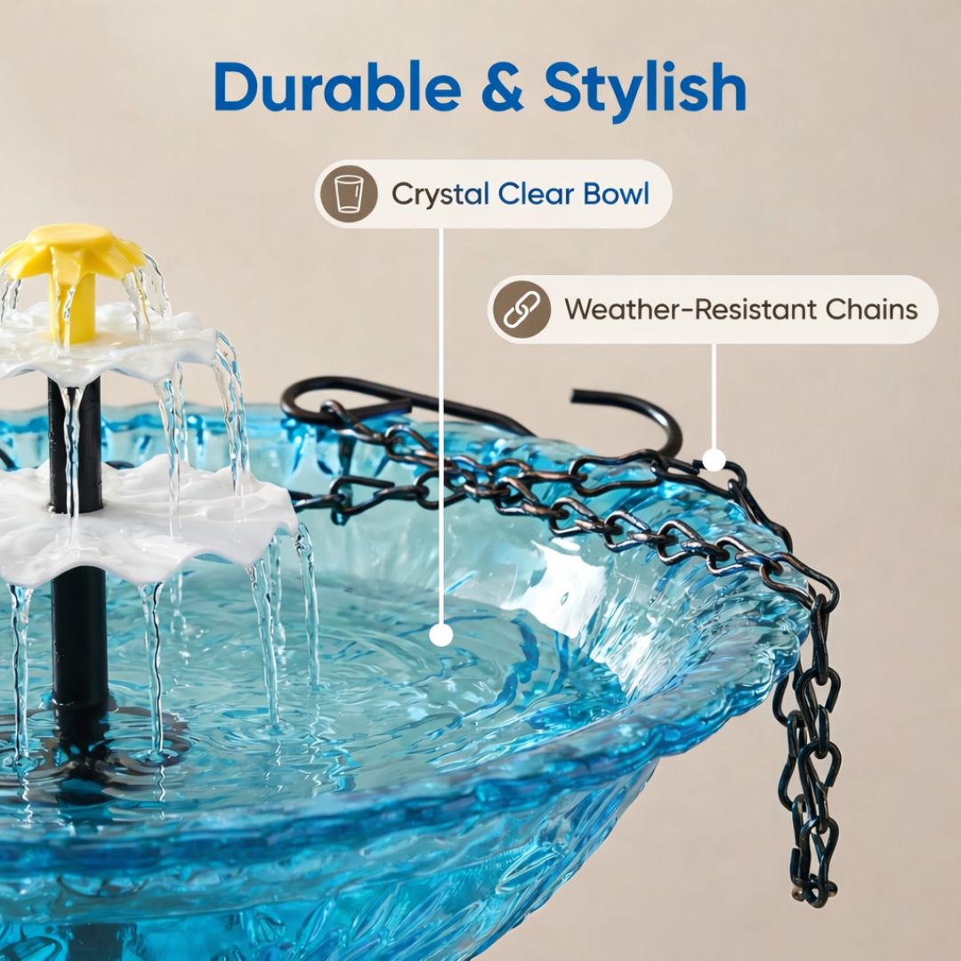 🐦Solar-Powered Hanging Bird Bath Fountain