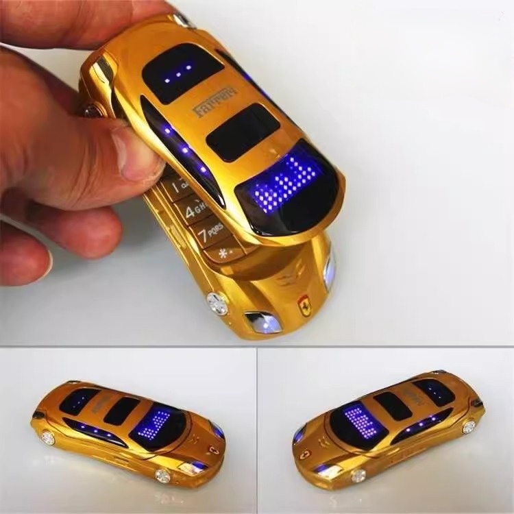 Basic Car Shape Flip Phone with Dual Sim 1.44" Colour Displa